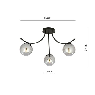 Emibig Lighting Taklampa BOSTON 3 SVART/GRAFIT