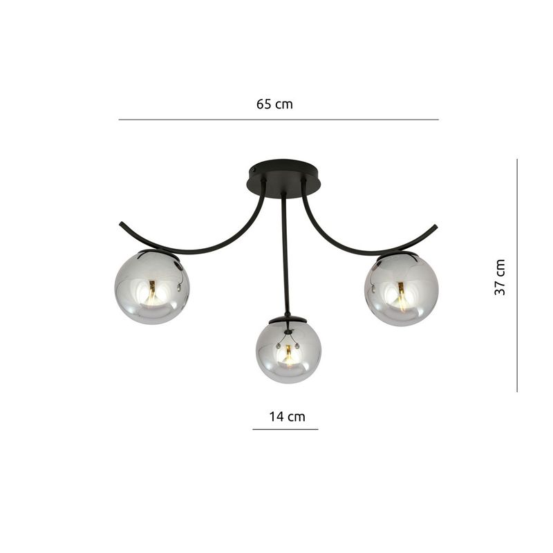 Emibig Lighting Taklampa BOSTON 3 SVART/GRAFIT