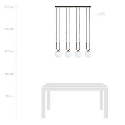 Emibig Lighting Taklampa GLAM 4 SVART/OPAL