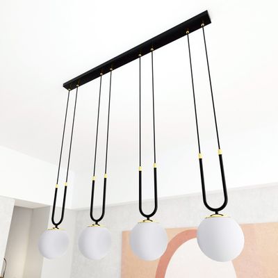 Emibig Lighting Taklampa GLAM 4 SVART/OPAL
