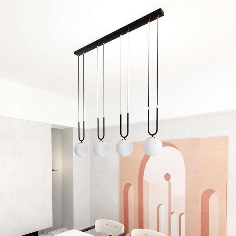 Emibig Lighting Taklampa GLAM 4 SVART/OPAL