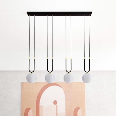 Emibig Lighting Taklampa GLAM 4 SVART/OPAL