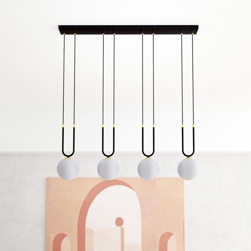Emibig Lighting Taklampa GLAM 4 SVART/OPAL