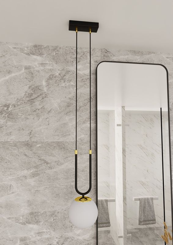 Emibig Lighting Taklampa GLAM 1 SVART/OPAL