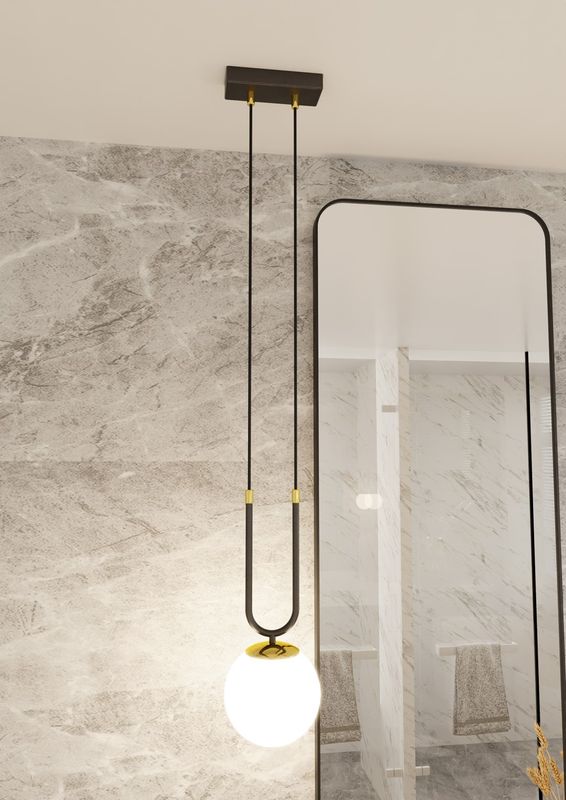 Emibig Lighting Taklampa GLAM 1 SVART/OPAL