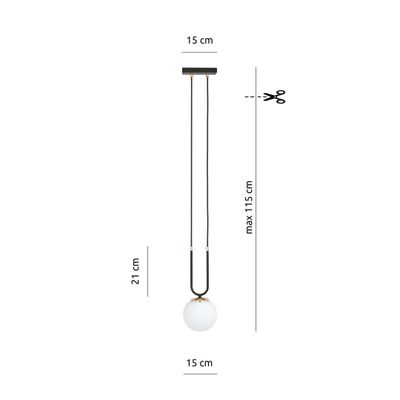 Emibig Lighting Taklampa GLAM 1 SVART/OPAL