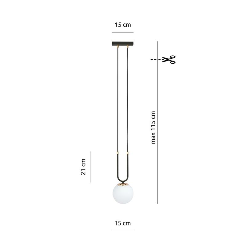 Emibig Lighting Taklampa GLAM 1 SVART/OPAL