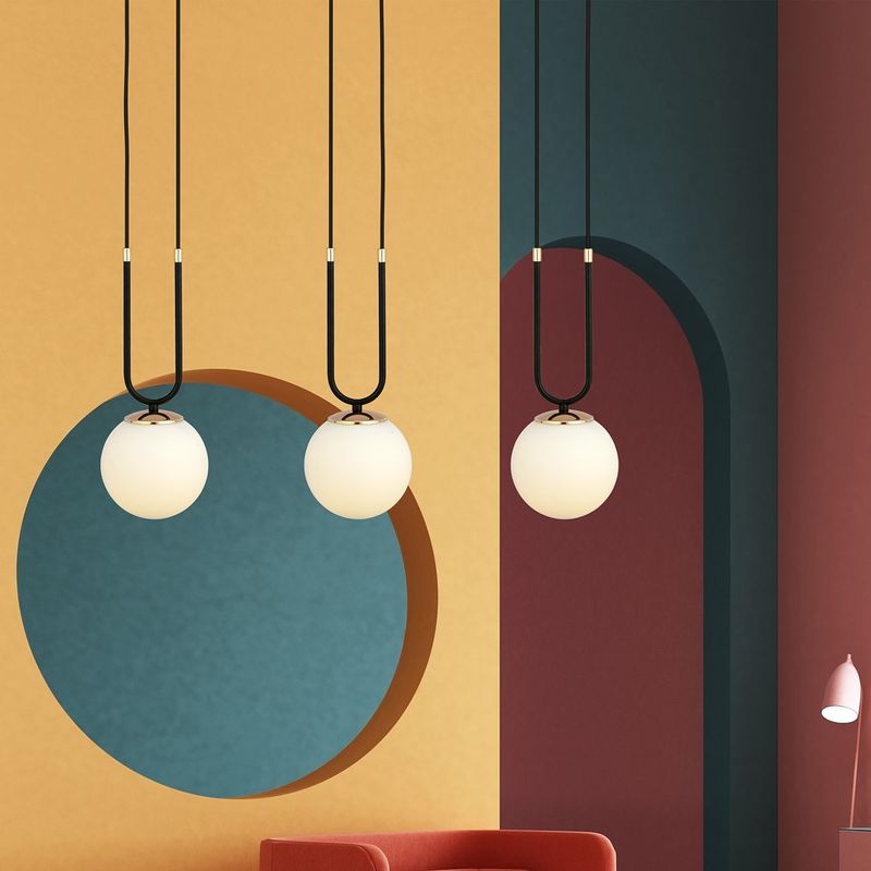 Emibig Lighting Taklampa GLAM 3 SVART/OPAL