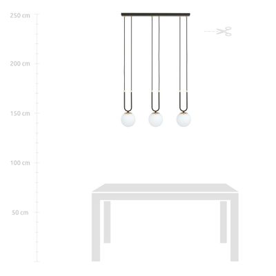 Emibig Lighting Taklampa GLAM 3 SVART/OPAL