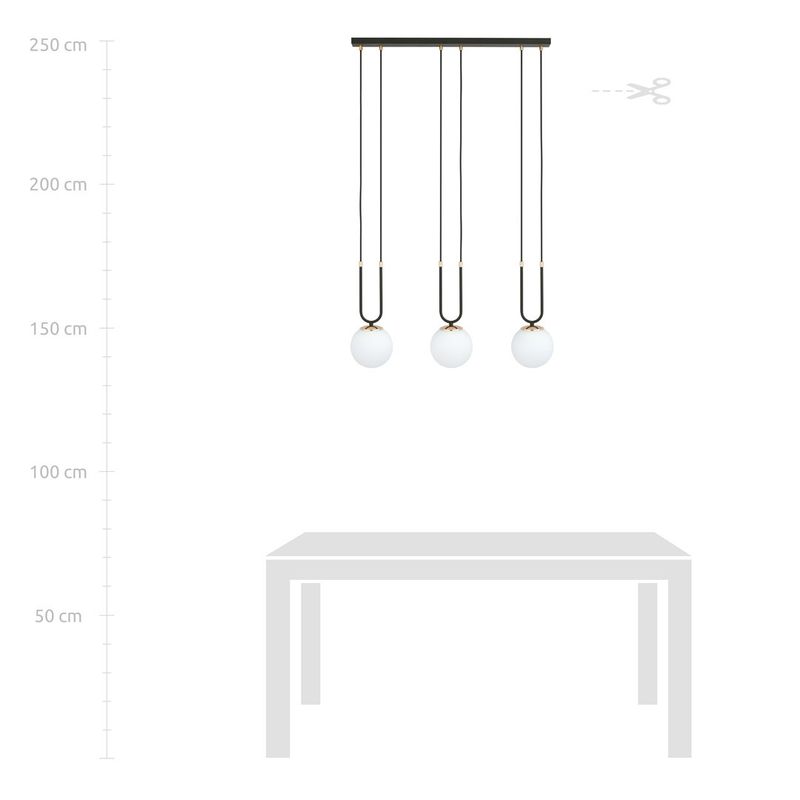 Emibig Lighting Taklampa GLAM 3 SVART/OPAL