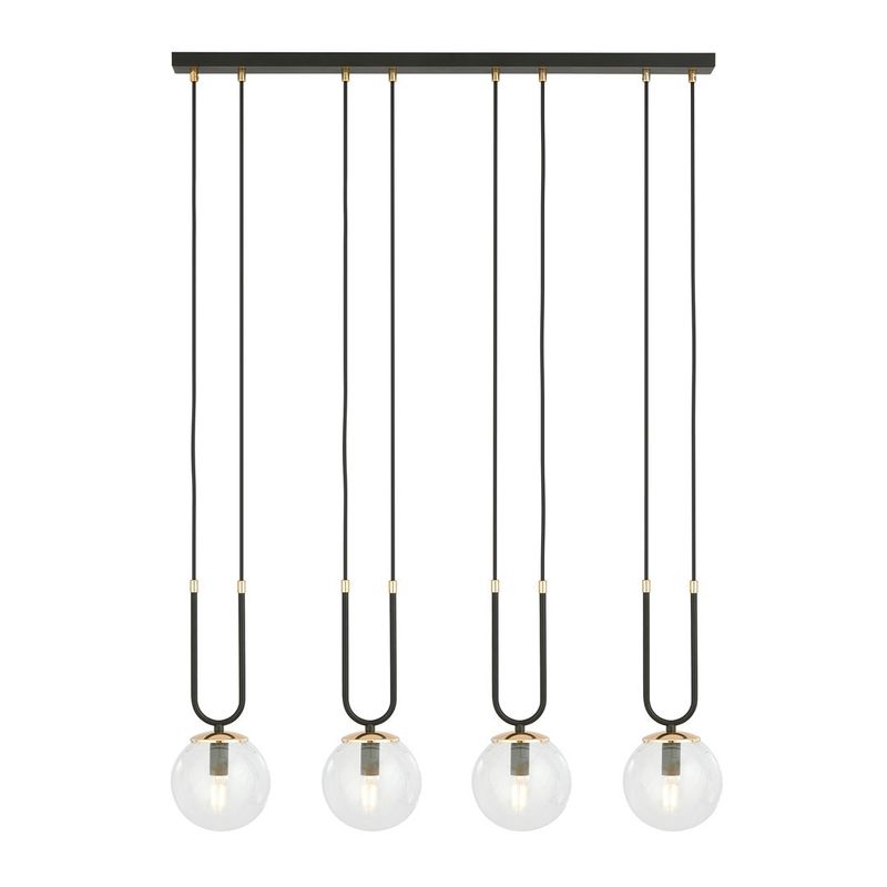 Emibig Lighting Taklampa GLAM 4 SVART/TRANSPARENT
