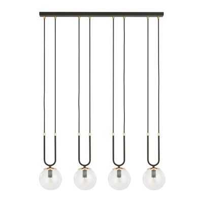 Emibig Lighting Taklampa GLAM 4 SVART/TRANSPARENT