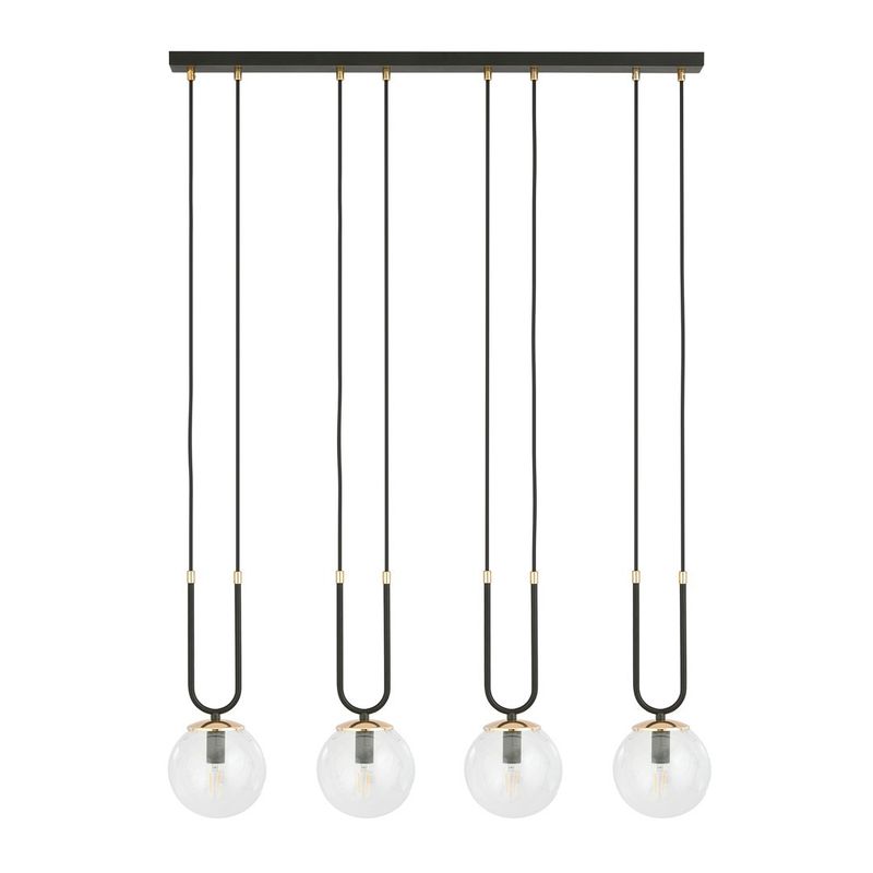 Emibig Lighting Taklampa GLAM 4 SVART/TRANSPARENT