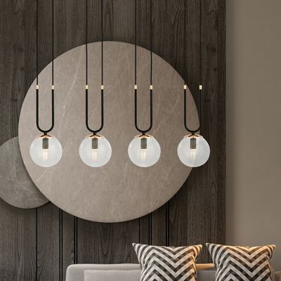 Emibig Lighting Taklampa GLAM 4 SVART/TRANSPARENT