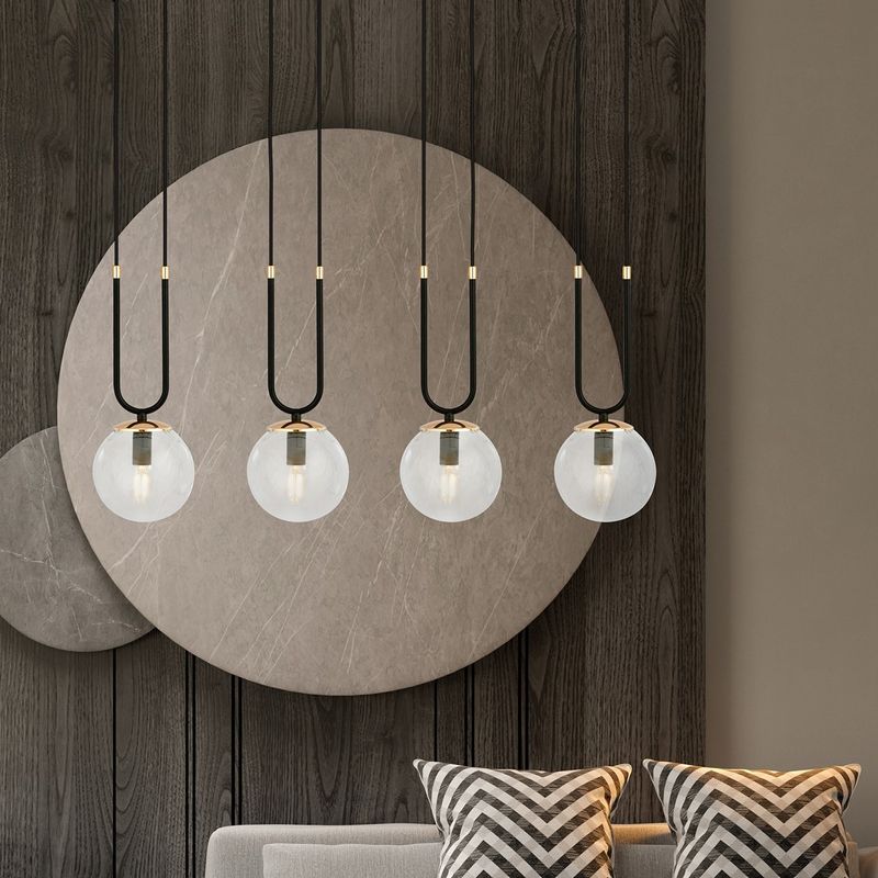 Emibig Lighting Taklampa GLAM 4 SVART/TRANSPARENT