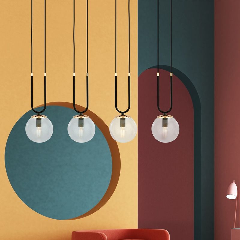 Emibig Lighting Taklampa GLAM 4 SVART/TRANSPARENT