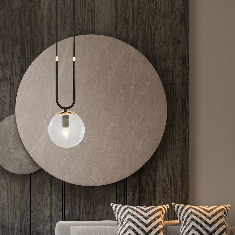 Emibig Lighting Taklampa GLAM 1 SVART/TRANSPARENT