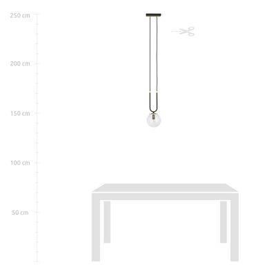 Emibig Lighting Taklampa GLAM 1 SVART/TRANSPARENT