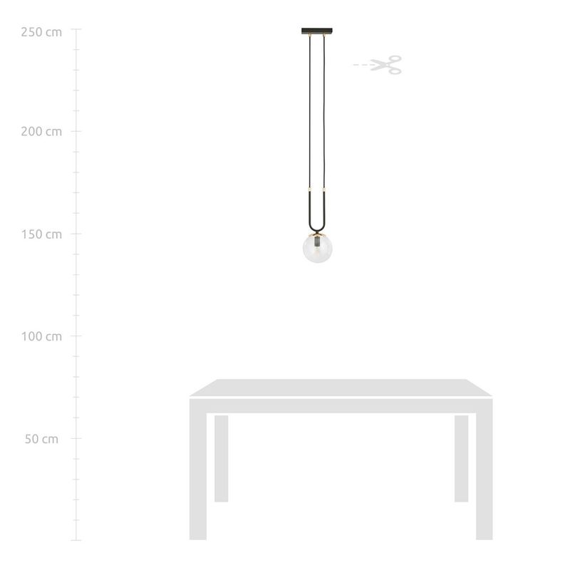 Emibig Lighting Taklampa GLAM 1 SVART/TRANSPARENT