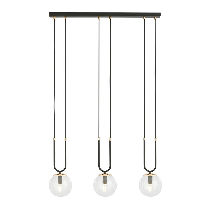 Emibig Lighting Taklampa GLAM 3 SVART/TRANSPARENT