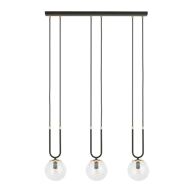 Emibig Lighting Taklampa GLAM 3 SVART/TRANSPARENT