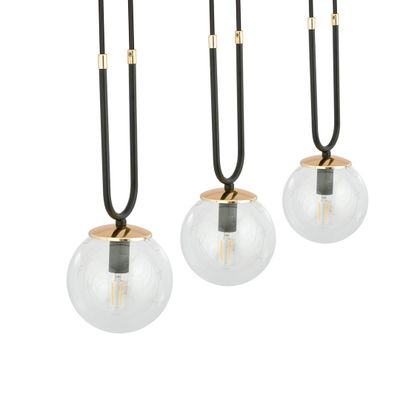 Emibig Lighting Taklampa GLAM 3 SVART/TRANSPARENT