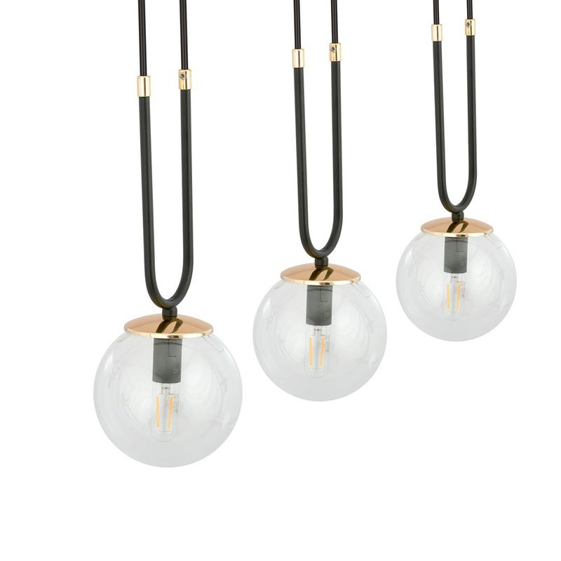 Emibig Lighting Taklampa GLAM 3 SVART/TRANSPARENT