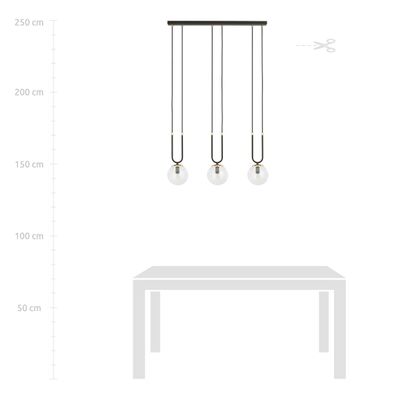 Emibig Lighting Taklampa GLAM 3 SVART/TRANSPARENT
