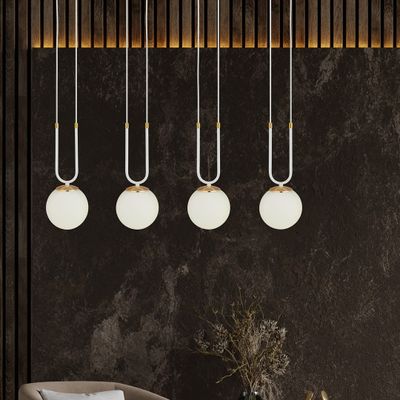 Emibig Lighting Taklampa GLAM 4 VIT/OPAL