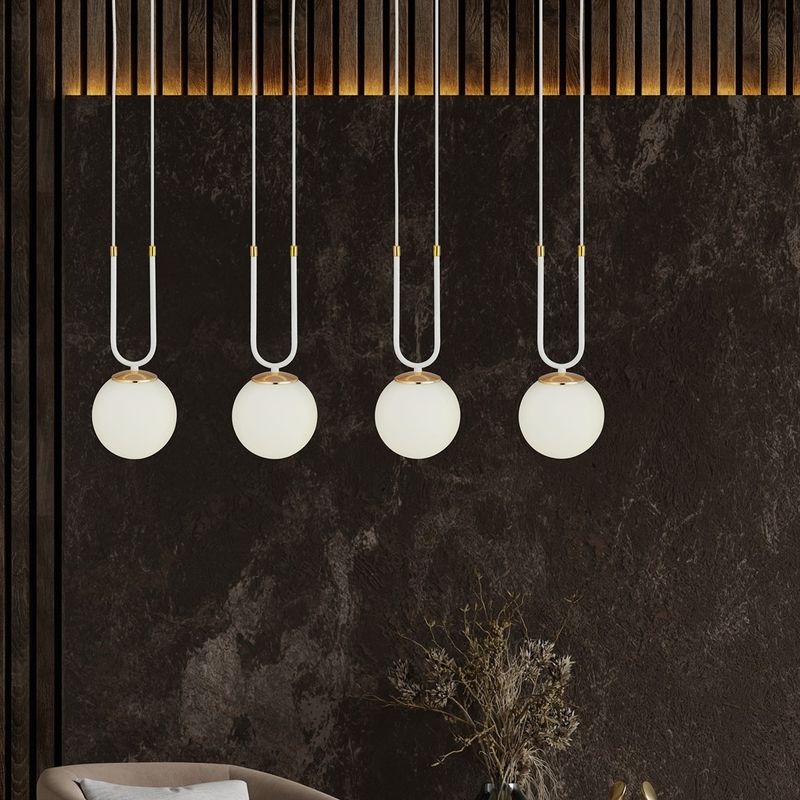 Emibig Lighting Taklampa GLAM 4 VIT/OPAL