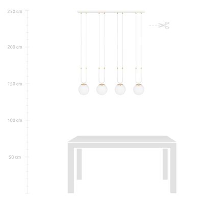 Emibig Lighting Taklampa GLAM 4 VIT/OPAL