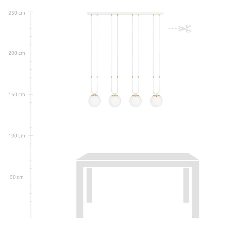 Emibig Lighting Taklampa GLAM 4 VIT/OPAL