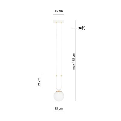 Emibig Lighting Taklampa GLAM 1 VIT/OPAL