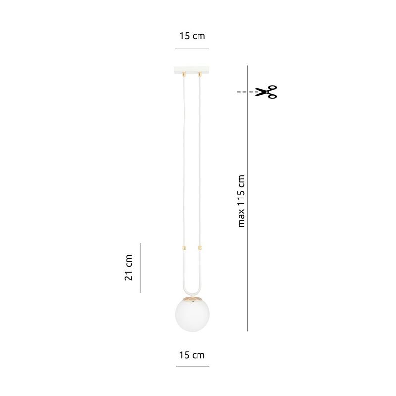 Emibig Lighting Taklampa GLAM 1 VIT/OPAL