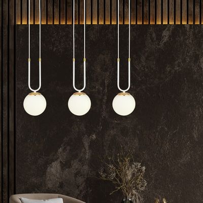 Emibig Lighting Taklampa GLAM 3 VIT/OPAL