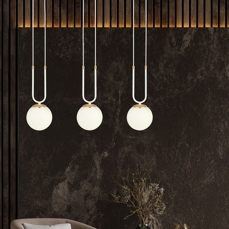 Emibig Lighting Taklampa GLAM 3 VIT/OPAL