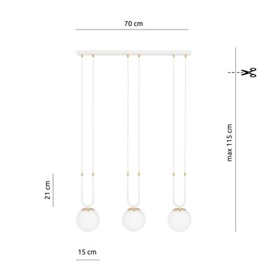 Emibig Lighting Taklampa GLAM 3 VIT/OPAL