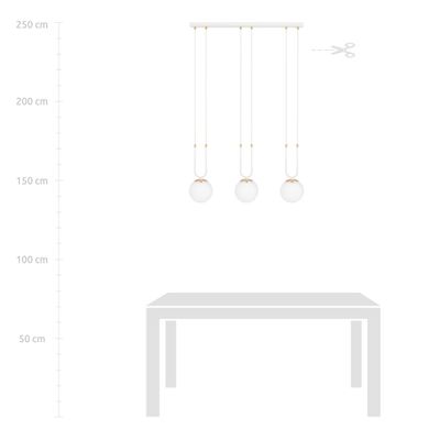 Emibig Lighting Taklampa GLAM 3 VIT/OPAL