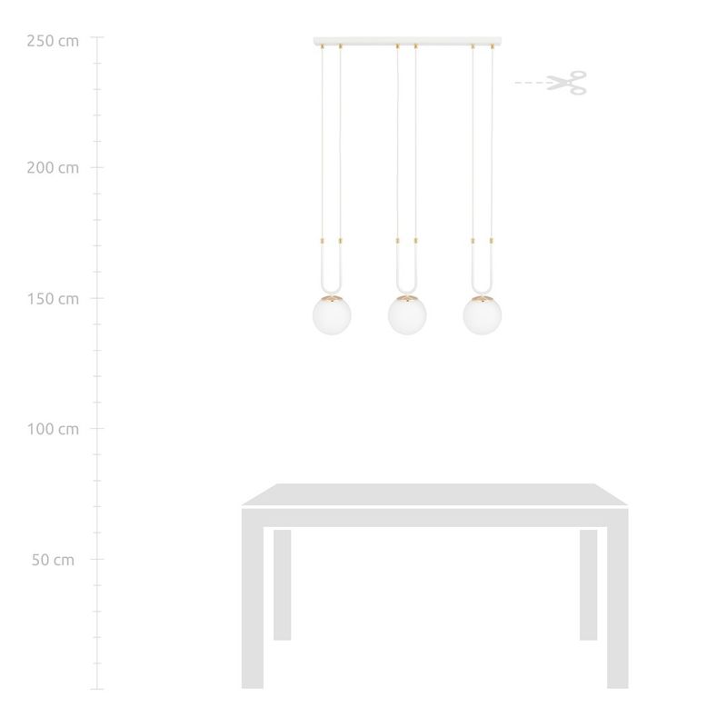 Emibig Lighting Taklampa GLAM 3 VIT/OPAL
