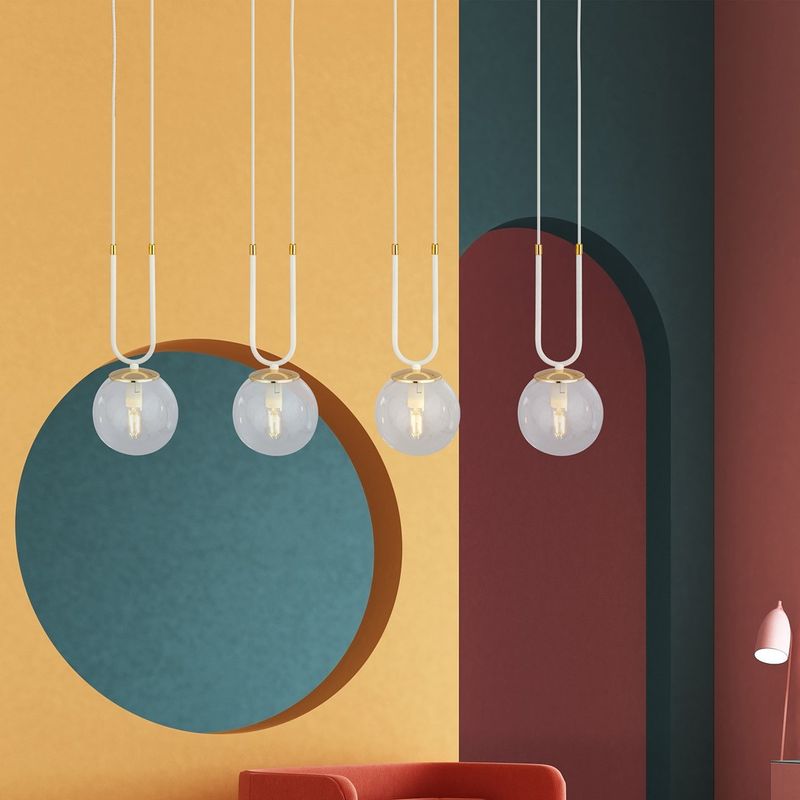 Emibig Lighting Taklampa GLAM 4 VIT/TRANSPARENT