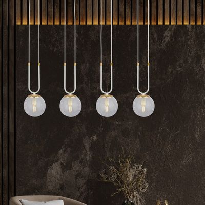 Emibig Lighting Taklampa GLAM 4 VIT/TRANSPARENT