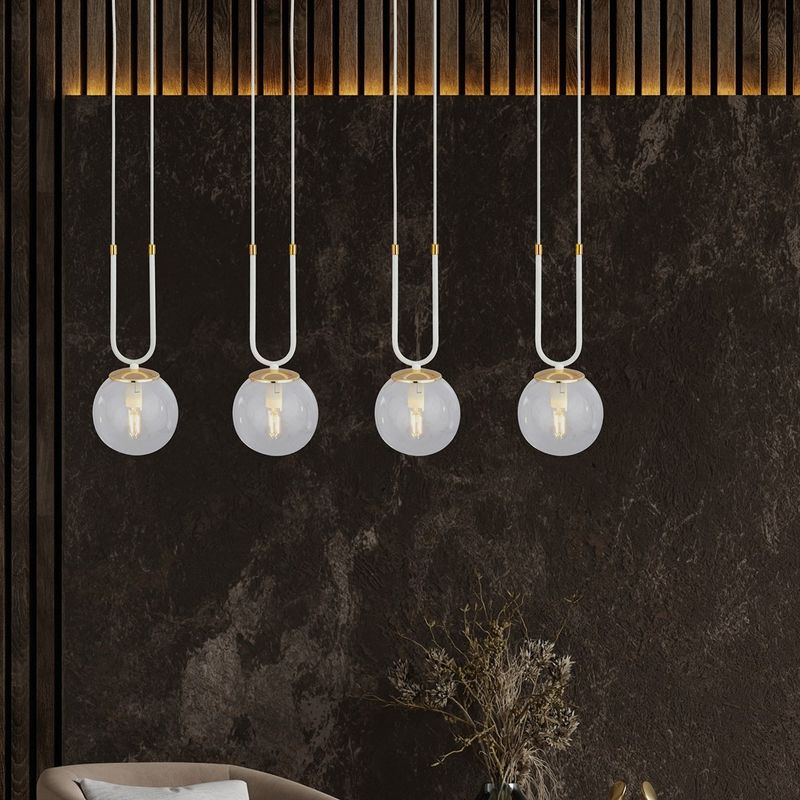 Emibig Lighting Taklampa GLAM 4 VIT/TRANSPARENT