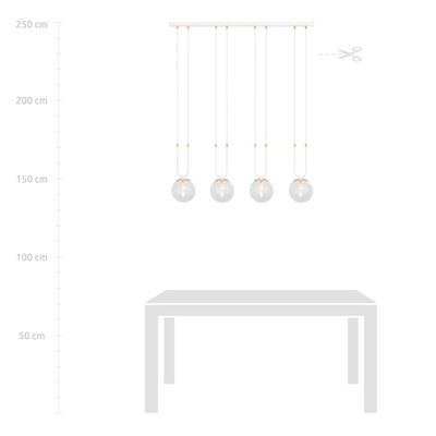 Emibig Lighting Taklampa GLAM 4 VIT/TRANSPARENT