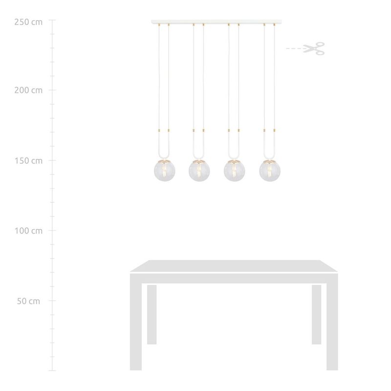 Emibig Lighting Taklampa GLAM 4 VIT/TRANSPARENT