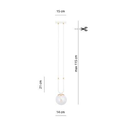 Emibig Lighting Taklampa GLAM 1 VIT/TRANSPARENT