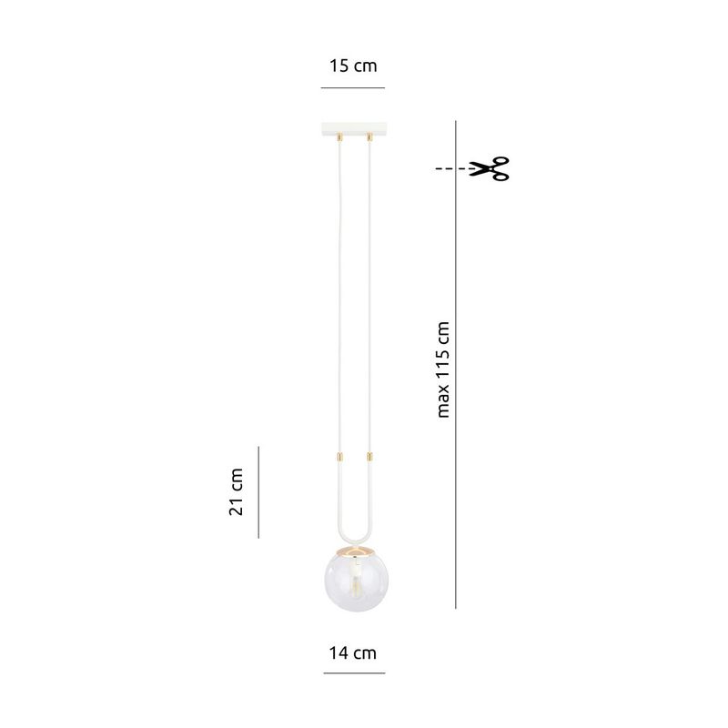 Emibig Lighting Taklampa GLAM 1 VIT/TRANSPARENT