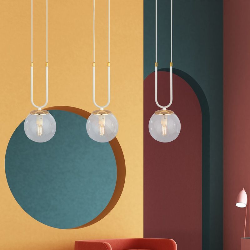 Emibig Lighting Taklampa GLAM 3 VIT/TRANSPARENT