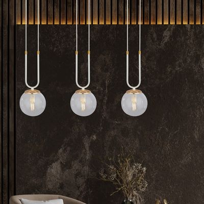 Emibig Lighting Taklampa GLAM 3 VIT/TRANSPARENT