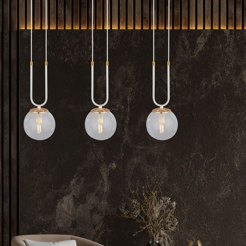 Emibig Lighting Taklampa GLAM 3 VIT/TRANSPARENT