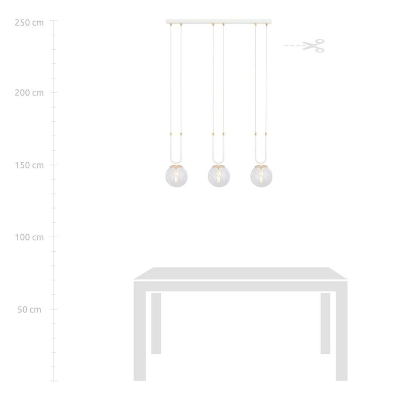 Emibig Lighting Taklampa GLAM 3 VIT/TRANSPARENT
